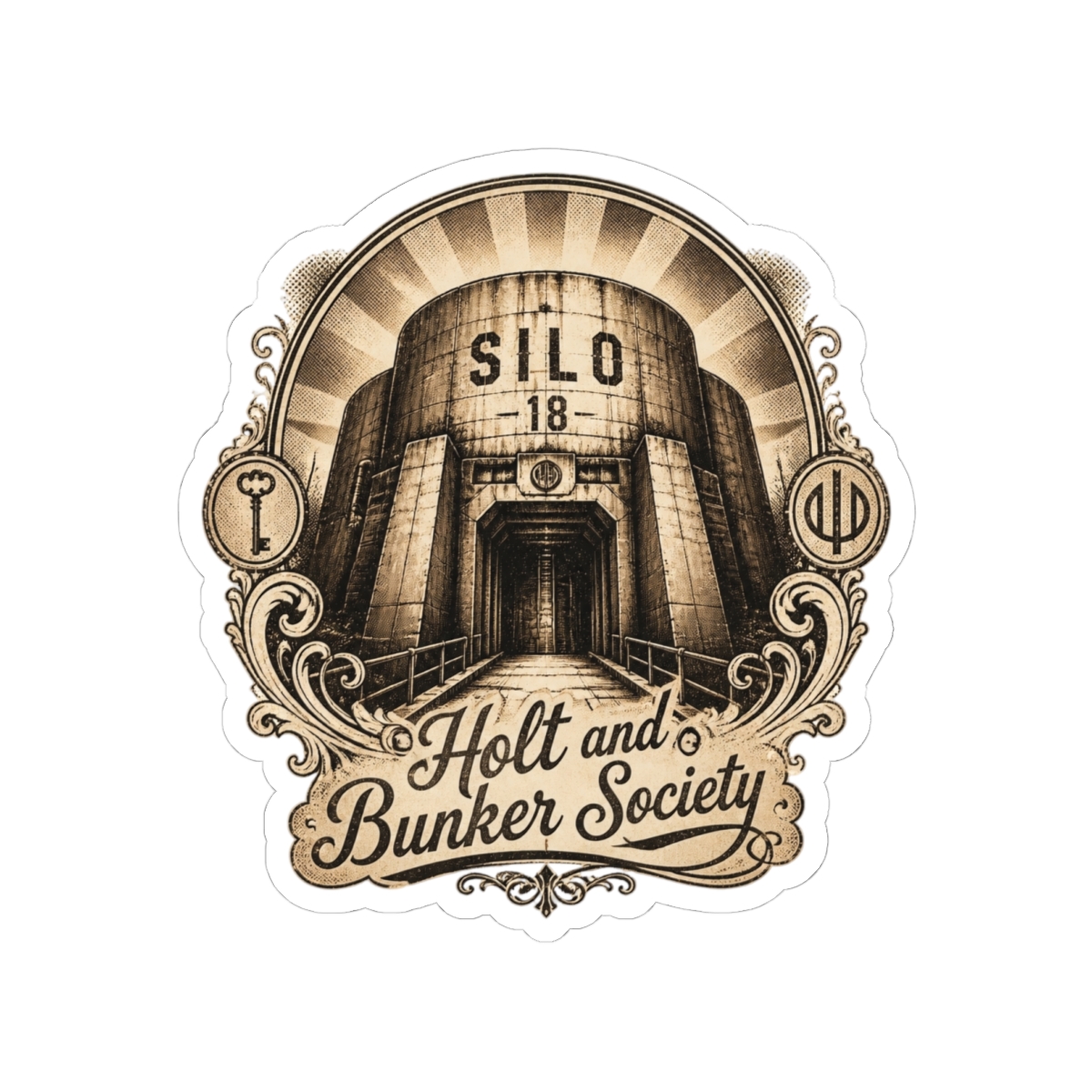 Silo "Holt and Bunker Society" Sticker - alternate angle 1, merchandise